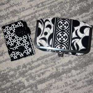 Vera Bradley Black and White pattern wallet and make up case